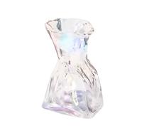 BestAlice Vase à Fleurs en Verre Transparent, Sac en Papier Froissé, Vase Plissé à Large Ouverture pour Arrangement Floral, Centre de Table, Décoration D'étagère de Maison(Multicolores)