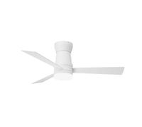BestAlice Ventilateur de plafond de 132 cm avec éclairage et télécommande, 3 pales en bois, LED à intensité variable avec ventilateur, pales double face (blanc, 132 cm, finition contreplaqué)
