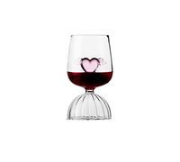 BestAlice Verres à Vin Rouge en Forme de Cœur Rose Transparent avec Tige pour Vin Rouge et Blanc, Verre à Vin en Forme de Cœur Rose Parfait pour les Fêtes, Cadeaux,(350 ml-2 pièces)