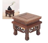 BestAlice Wood Risers Display Risers, Présentoir en Bois de 4 X 4 Pouces, Piédestal en Bois pour Bonsaï, Petite Base de Théière Carrée, Piédestal en Bois de Style Rétro pour Bijoux de Théière de Plant