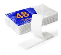 BESTAPE Lot de 48 bandes auto-agrippantes de 2,5 x 7,6 cm, très résistantes, adhésif arrière, crochet et boucle double face pour l'école, la salle de classe, le bureau et la maison, blanc