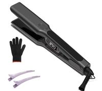 Bestauty Fer à lisser 110 x 40 mm : plaques flottantes en céramique larges (glisse lisse), 15 températures (80-230 ℃), double tension (110-240 V), coiffage rapide pour cheveux longs/épais, noir - Idée