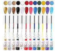 Bestauty JTING 12PCS Spider Nail Gel Nail Art Liner Vernis Nail Dessin Gel Vernis Élastique Peinture UV Gel pour Ligne DIY Manucure Art Décoration (Multicolore)