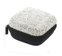 Bestbling Bling Étui de transport pour écouteurs - Mini pochette de rangement pour écouteurs Airpods, Bluetooth - Argenté