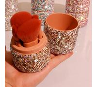 Bestbling Ensemble de 5 pinceaux de maquillage en strass étincelants pour une application parfaite du maquillage (doré)