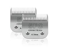 BESTBOMG 2 unité Lame de Rechange pour toilettage de Chiens,Compatible avec Les séries Heiniger/Moser Max45/Andis/Oster A5 Tondeuse pour Chien,Taille 5FC 1/4"(6,3mm) Longueur de Coupe