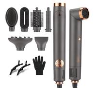BESTBOMG Brosse Soufflante Air Styler 6 en 1 Hair Styler Set, 110000 PRM Multistyler, Brosse Chauffante Brushing, Air Fer A Boucler, Fer à Friser Automatique, Brosse à Lisser les Cheveux