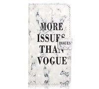 BestCatgift 3D PU Leather Wallet Coque [Kickstand][Card & Cash Slot] Soft TPU Inner Bumper Folio Flip Cover pour Huawei P30 - Fashion White