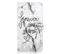 BestCatgift 3D PU Leather Wallet Coque [Kickstand][Card & Cash Slot] Soft TPU Inner Bumper Folio Flip Cover pour Huawei P30 - Pourever White