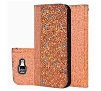 BestCatgift Galaxy J5 Prime PU Leather Wallet Coque [Crocodile Pattern][Shimmering Powder] Flip Cover with Wrist Strap pour Samsung J5 Prime/One 5 2016/G570 - Gold