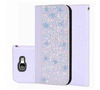 BestCatgift Galaxy J5 Prime PU Leather Wallet Coque [Crocodile Pattern][Shimmering Powder] Flip Cover with Wrist Strap pour Samsung J5 Prime/One 5 2016/G570 - White
