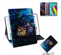 Bestcatgift Galaxy Tab S5e Flip Wallet Coque, [Painting Series][Cards Slots] PU Leather Folio Wallet Cover pour Samsung Tab S5e 10.5 inch 2019/T720/T725 - Oil-Painted Owl