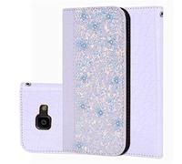 BestCatgift Galaxy Xcover 4 PU Leather Wallet Coque [Crocodile Pattern][Shimmering Powder] Flip Cover with Wrist Strap pour Samsung Xcover 4 SM-G390 - White