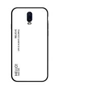 BestCatgift Glare Series OnePlus 6T Phone Cover Accessories [Glass Shell][Gradient Coque] Bumper Shockproof pour OnePlus 6T - White