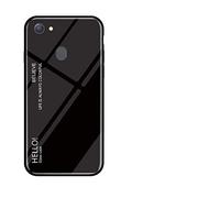 BestCatgift Glare Series Oppo F7 Phone Cover Accessories [Glass Shell][Gradient Coque] Bumper Shockproof pour Oppo F7 - Black