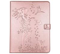 Bestcatgift iPad 2 3 4 PU Leather Wallet Coques,[Embossed Women and Cats][Wake/Sleep Function][Touch Pen Cover] iPad 2 3 4 Smart Cover Wallet Coque pour iPad 2 3 4 - Rose Gold