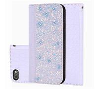 BestCatgift iPhone 6S Plus PU Leather Wallet Coque [Crocodile Pattern][Shimmering Powder] Flip Cover with Wrist Strap pour iPhone 6 Plus - White