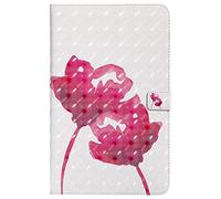 Bestcatgift PU Leather Wallet Coque pour Galaxy Tab A 10.1, [3D Relief Pattern][Touch Pen Cover] Smart Flip Cover pour Galaxy Tab A 10.1 inch SM-T580 SM-T585 - Rose