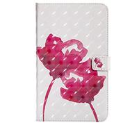 Bestcatgift PU Leather Wallet Coque pour Galaxy Tab A 8.0, [3D Relief Pattern][Touch Pen Cover] Smart Flip Cover pour Galaxy Tab A 8.0 inch SM-T385 SM-T380 2017 - Rose