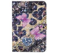 Bestcatgift PU Leather Wallet Coque pour Galaxy Tab A 8.0, [3D Relief Pattern][Wake/Sleep Function][Touch Pen Cover] Smart Flip Cover pour Galaxy Tab A 8.0 inch SM-T350 SM-T355 2015 - Pink Butterfly