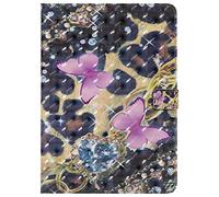 Bestcatgift PU Leather Wallet Coque pour iPad 2018, [3D Relief Pattern][Wake/Sleep Function][Touch Pen Cover] Smart Cover Wallet Coque pour iPad 2018/iPad 2017 - Pink Butterfly