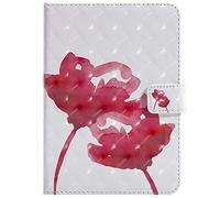 Bestcatgift PU Leather Wallet Coque pour Whiel 4, [3D Relief Pattern][Wake/Sleep Function][Touch Pen Cover] Flip Cover Wallet Coque pour Amazon Whiel 1 2 3 (6.0 inch) - Rose