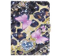 Bestcatgift PU Leather Wallet Coque pour Whiel 4, [3D Relief Pattern][Wake/Sleep Function][Touch Pen Cover] Flip Cover Wallet Coque pour Amazon Whiel 1 2 3 (6.0 inch) - Pink Butterfly