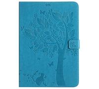 Bestcatgift Tab A 9.7 PU Leather Wallet Coque, [Embossed Cats and Trees][Wake/Sleep Function][Touch Pen Cover] Smart Flip Cover pour Samsung Galaxy Tab A 9.7 inch SM-T550 - Blue