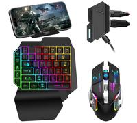 Bestcool Clavier mécanique Filaire à 39 Touches RVB avec Repose-Poignet, convertisseur de Souris de Jeu pour PUBG, Jeux sur téléphone Android, Pas pour iOS