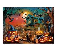Bestdon Puzzle 1000 pièces pour adultes, jeux de puzzle cauchemars d'Halloween, puzzle fantôme effrayant avec lanternes de citrouille, maison hantée et citrouilles, parfait