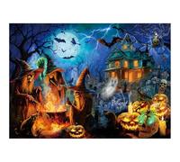 Bestdon Puzzle d'Halloween de 1000 pièces, puzzle de sorcière pour adultes, puzzle effrayant lanternes citrouilles, squelette de maison hantée comme décoration de fête