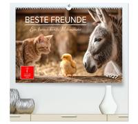Beste Freunde - ein tierisch buntes Miteinander (hochwertiger Premium Wandkalender 2027 DIN A2 quer), Kunstdruck in Hochglanz: So verschieden - so verbunden. Freunde fürs Herz.