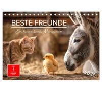 Beste Freunde - ein tierisch buntes Miteinander (Tischkalender 2027 DIN A5 quer), CALVENDO Monatskalender: So verschieden - so verbunden. Freunde fürs Herz.
