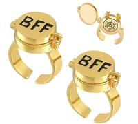 Beste Freunde für immer,2 PCS Bague d'amitié Bague Bff Or Anime Aesthetic BFF Anneaux Joli en or Bijoux Cadeaux pour Femmes Filles