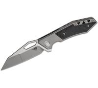 Bestech FRACTAL S35VN, Fine Stonewash et Flat Satin, Titane+Incrustation en Fibre de Carbone, Gris B
