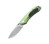 Bestech JUNZI CPM-S35VN, Bead Bast Stonewash, Titane+Incrustation en Fibre de Carbone, Vert BT1809C