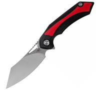Bestech KASTA 154CM, stone wash+satin, G10 noir et rouge BG45C