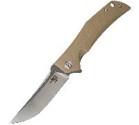 Bestech SCIMITAR D2, Gris+satiné, Beige G10 BG05C-2
