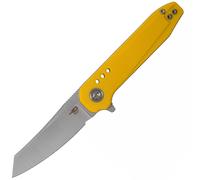 Bestech SYNTAX 14C28N, Lavage à la pierre + satin, G10 jaune BG40B