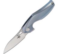 Bestech THE RETICULAN CPM-S35VN, Stonewash+Satin, Titane, Bleu BT1810B