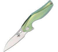 Bestech THE RETICULAN CPM-S35VN, Stonewash+Satin, Titane, Vert BT1810C