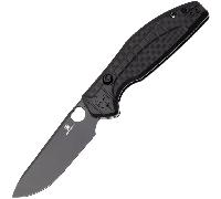 Bestechman Angry Owl D2 Black PVD G10 with a Carbon fiber pattern BMK12F-2