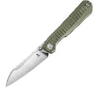 Bestechman - Curvee - AEB-L Stonewashed+Satin with Green G10 handle BMK20B