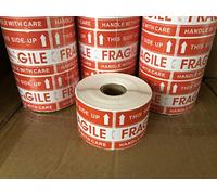 BESTeck 2" x 3" Handle with Care This Side Up Fragile Stickers Adhesive Label 500 Per Roll