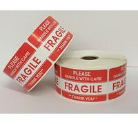 Besteck 5,1 x 7,6 cm Fragile Handle with Care - Thank You étiquettes d'expédition Stickers Surface brillante étiquettes autoadhésives 1000 par rouleau 2000 Labels/2 Rolls