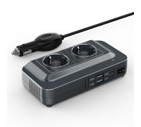 BESTEK Convertisseur 12v 220v 230v 200W Prise Allume Cigare Transformateur de Tension, 4 Ports USB et 2 Prises EU, Chargeur Voiture Camping Car avec Multi Protections et Soft Start