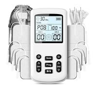 BESTEK Electrostimulateur Musculaire TENS/EMS 3-en-1,28 Modes Dual Channel-Appareil Portable Soulagement des Douleurs avec 8 Électrodes et Sac de Rangement pour Dos, Nuque et Récupération Musculaire