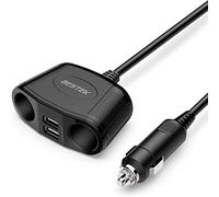 BESTEK Multiprise Allume Cigare 150W Rallonge 12V 24V Chargeur Voiture Camion Bateau Double USB Ports pour Tablette Voyage Camping