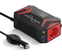 BESTEK POWER Prise de voiture convertisseur 300 W, 12 V vers 230 V à onde sinusoïdale pure avec fiche pour allume-cigare de voiture