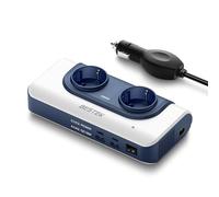 BESTEK transformateur 220v 12v 240v Convertisseur 200W,Prise Allume Cigare de Tension, 2 Port USB-C et 2 USB-A et 2 Prises EU, Chargeur Voiture Camping Car avec Multi Protections et Soft Start